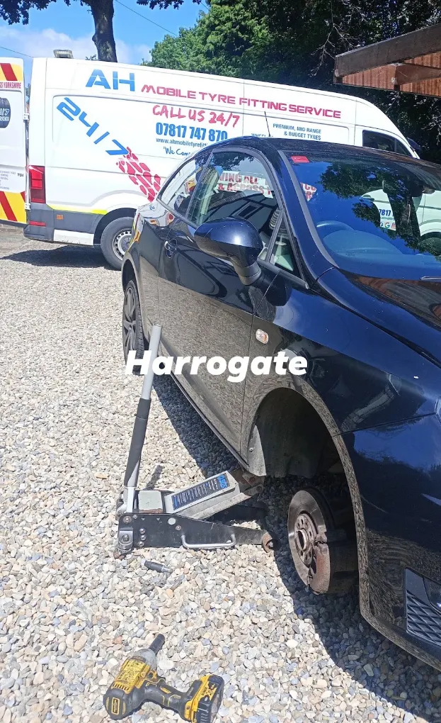 AH Mobile Tyre Fitting attending a car in Harrogate