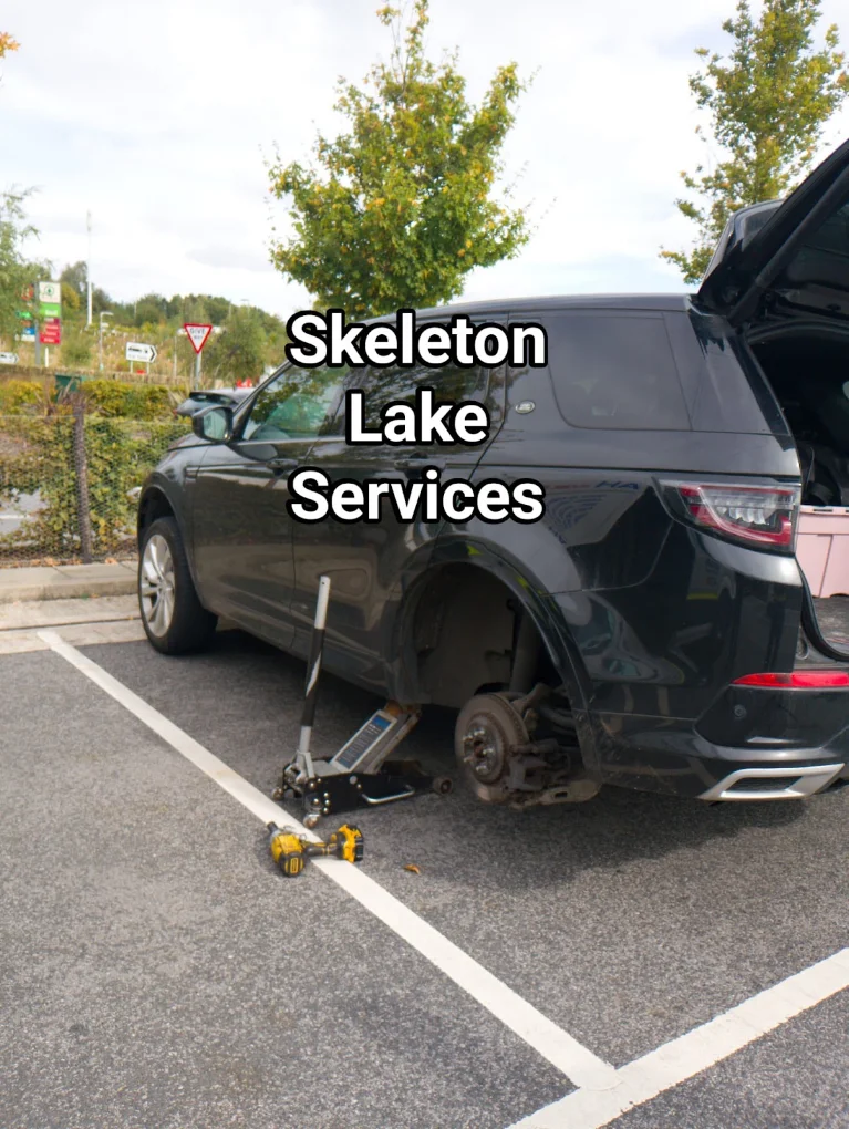 Mobile tyre replacement at Skelton Lake Services near Leeds