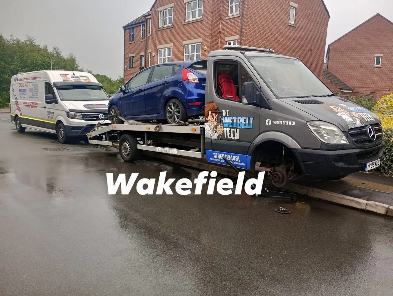 AH Mobile Tyre Fitting working on a recovery vehicle in Wakefield