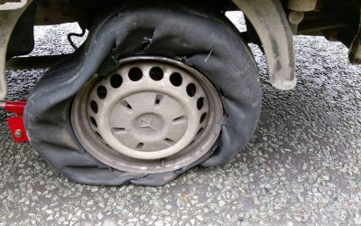 Tyre damaged after being driven flat