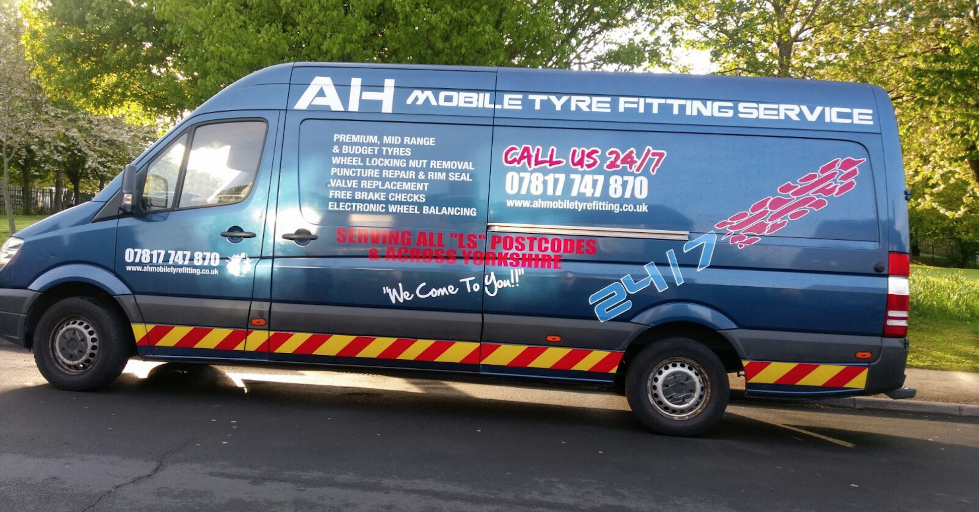 Professional equipment inside the AH mobile tyre fitting van
