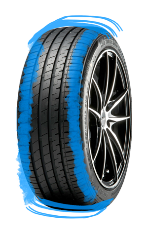Shoulder wear tyre example